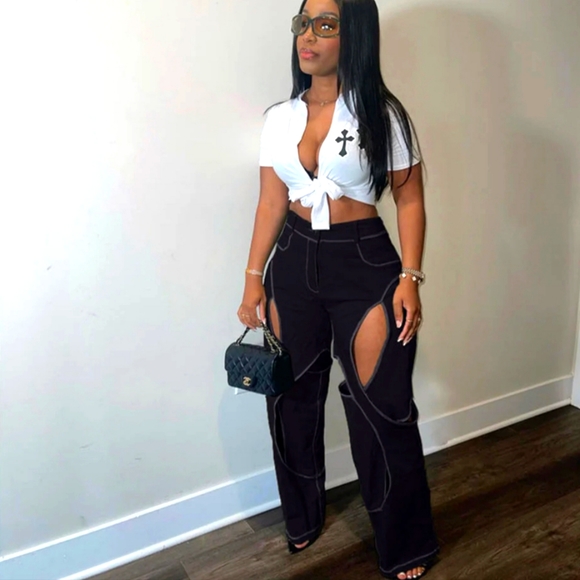 High Waisted Peek-A-Boo Pant - Picture 1 of 1